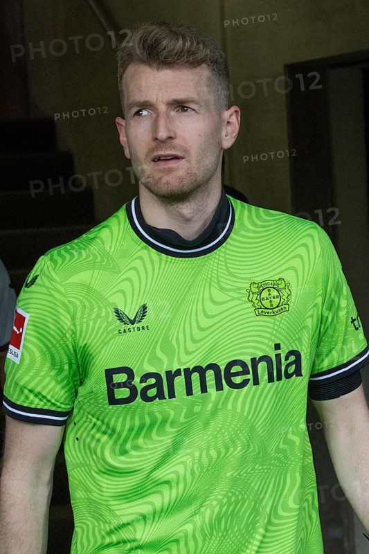 Football match, goalkeeper and captain Lukas HRADECKY Bayer Leverkusen, Voith-Arena football stadium, Heidenheim