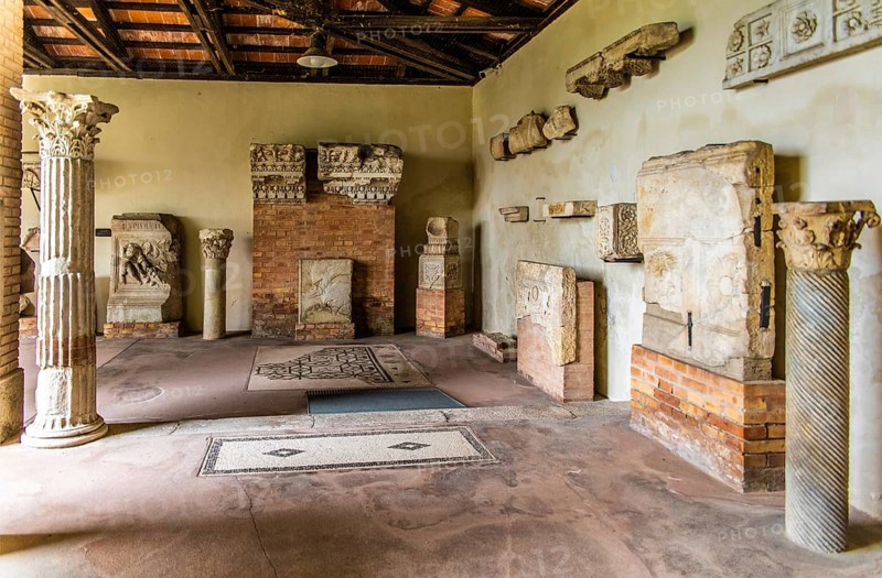 Garden with Lapidarium, National Archaeological Museum, Villa Cassis Faraone, UNESCO World Heritage Site, important city in the Roman Empire, Friuli, Italy, Aquileia, Friuli, Italy, Europe