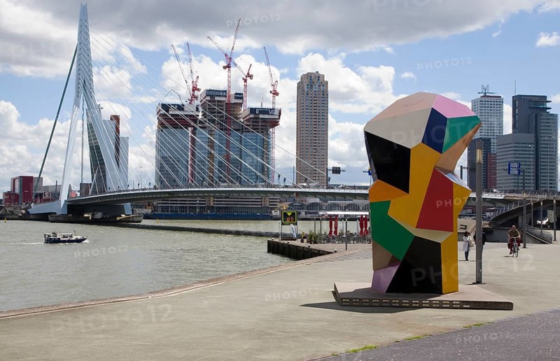 Erasmusbrug, Erasmus Bridge, spanning the River Maas, Rotterdam, Nethrlands