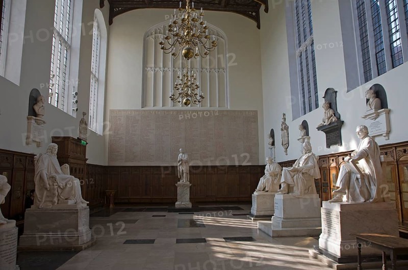Statues inside Trinity College chapel, University of Cambridge, England, United Kingdom, Europe