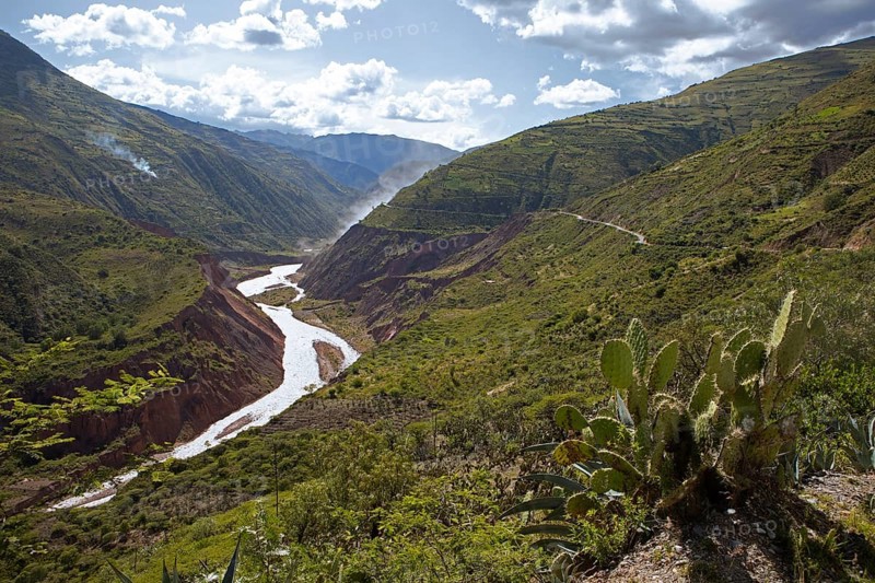 Gorge in the Andes, below the Rio or river Mantaro, Ayacucho, Huamanga province, Peru, South America