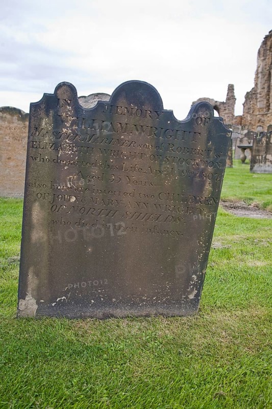 Eighteenth and nineteenth century gravestones at Tynemouth priory, Northumberland, England, United Kingdom, Europe