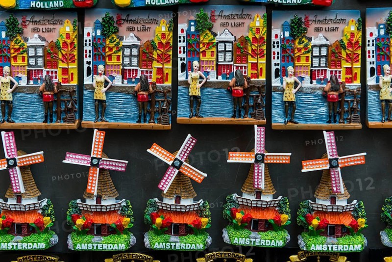 Canal houses as souvenir, magnet, magnetic, souvenir, fridge magnet, symbolic, city trip, holiday, travel, memory, decoration, small, urban, city visit, house, houses, image, picture, red light, prostitution, WindmuehlAmsterdam, Holland, Netherlands