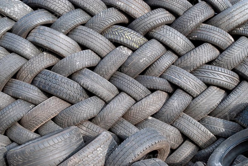 Tyres, old, used, worn, car, rubber, stack, export, tidy, Germany, Europe