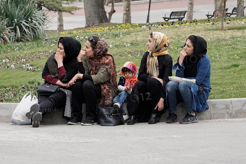 Women in a park in Tehran, Iran, 14/03/2019, Asia