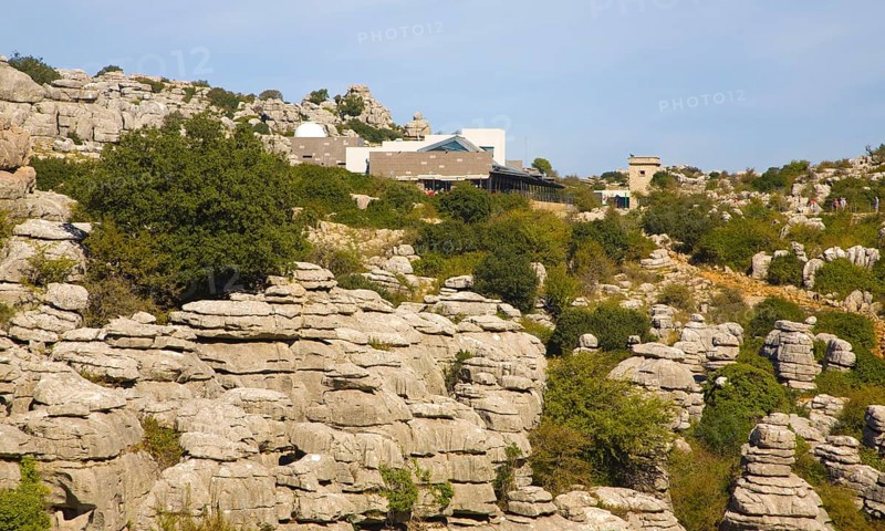Dramatic limestone scenery of rocks shaped by erosion and weathering at El Torcal de Antequera national park, Andalusia, Spain, Europe