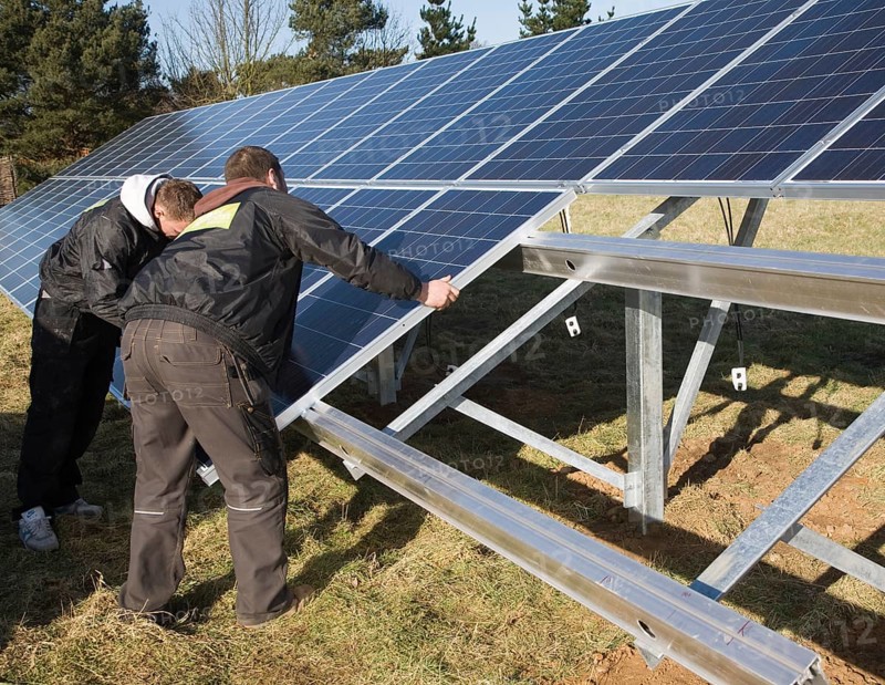 Array of photovoltaic panels for solar energy electricity generation