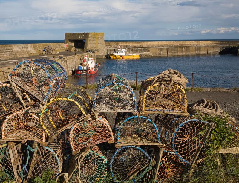 Small picturesque harbour at Craster, Northumberland, England, United Kingdom, Europe