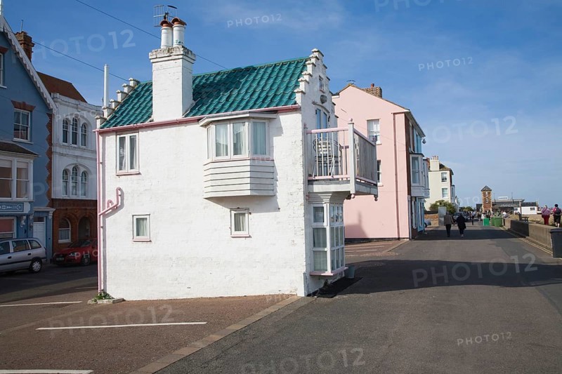 Tiny miniature seaside house called Fantasia on the seafront at Aldeburgh, Suffolk, England, United Kingdom, Europe