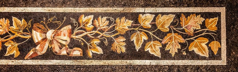 Mosaic depicting vine leaves, National Archaeological Museum, Villa Cassis Faraone, UNESCO World Heritage Site, important city in the Roman Empire, Friuli, Italy, Aquileia, Friuli, Italy, Europe