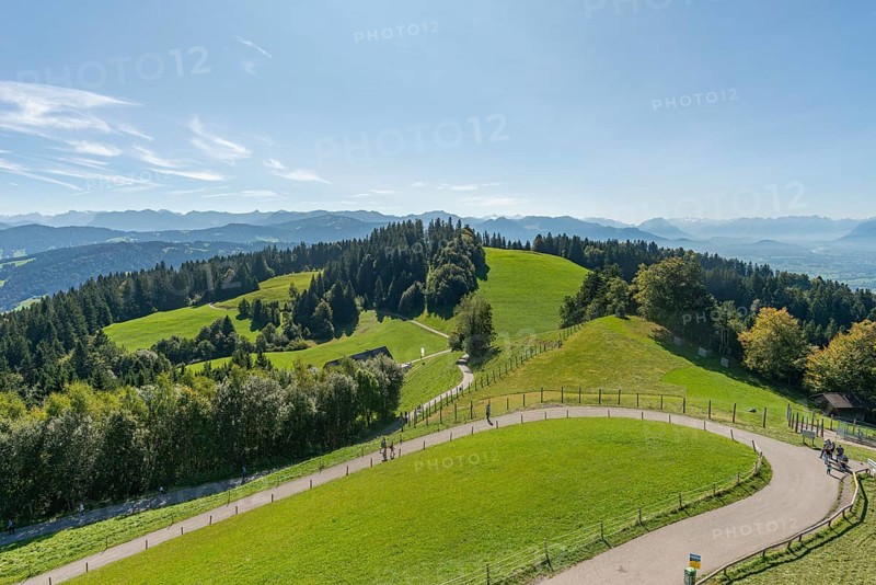 Alpine view from the Pfaender, 1064m, local mountain of Bregenz, Vorarlberg, Alps, Austria, Europe