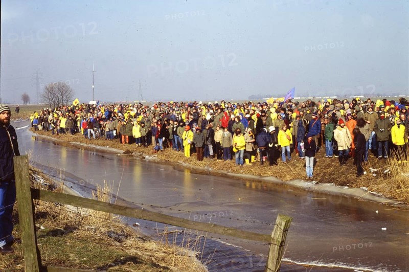 DEU, Germany, Dortmund: Personalities from politics, business and culture from the years 1965-90 Itzehoe. Demonstration against Brokdorf nuclear power plant 19.2.77, Europe