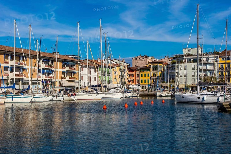 Sailing boats in the harbour, island of the lagoon town of Grado, north coast of the Adriatic Sea, Friuli, Italy, Grado, Friuli, Italy, Europe