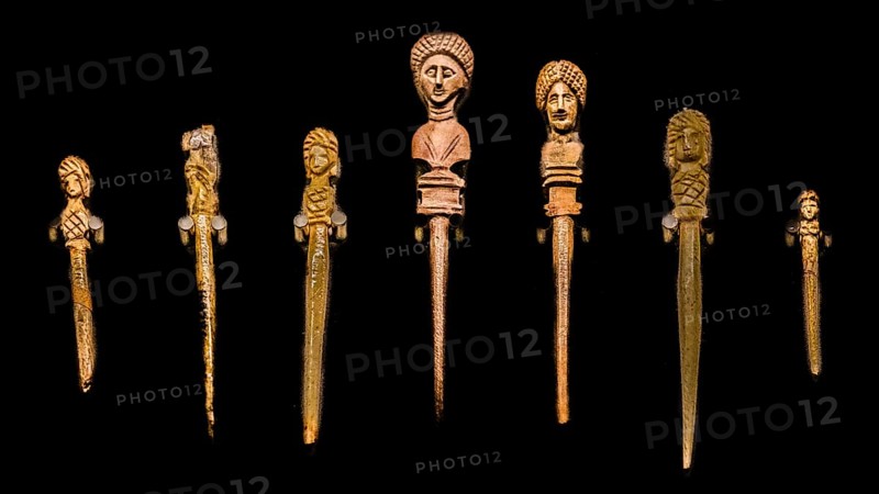 Hairpins, 1st-4th century, National Archaeological Museum, Villa Cassis Faraone, UNESCO World Heritage Site, important city in the Roman Empire, Aquileia, Friuli, Italy, Aquileia, Friuli, Italy, Europe