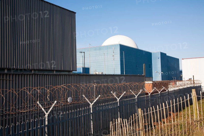 White dome of pressurised water reactor PWR of Sizewell A nuclear power station, near Leiston, Suffolk, England, United Kingdom, Europe