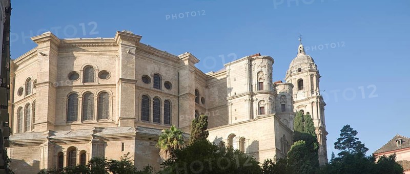 Baroque architecture exterior of the cathedral church of Malaga city, Spain, Santa Iglesia Catedral Basilica de la Encarnacion, Europe