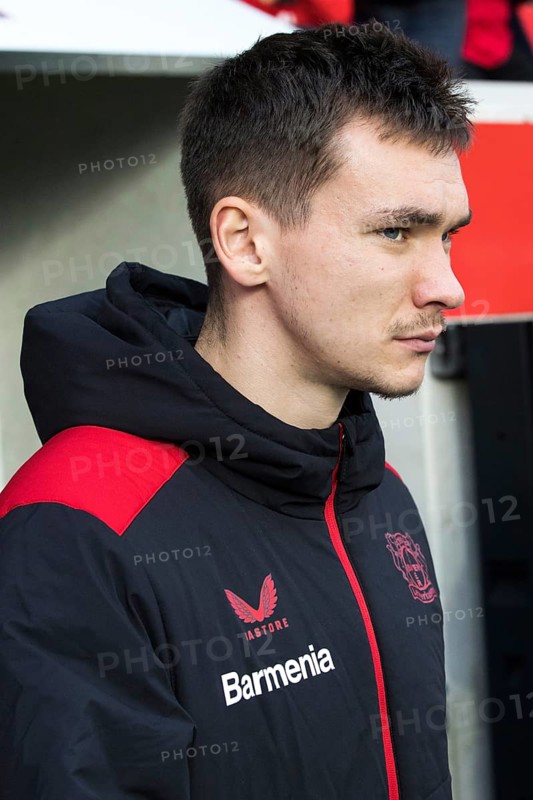 Football match, Goalkeeper Matej KOVAR Bayer Leverkusen Portrait, Football stadium Voith-Arena, Heidenheim