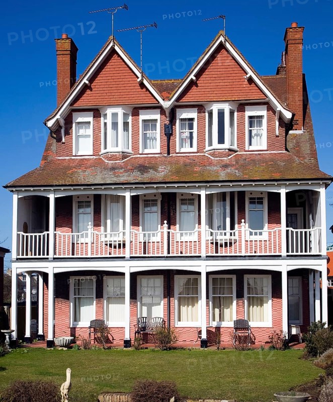 Edwardian style homes in Hamilton Gardens, Felixstowe, Suffolk, England, United Kingdom, Europe
