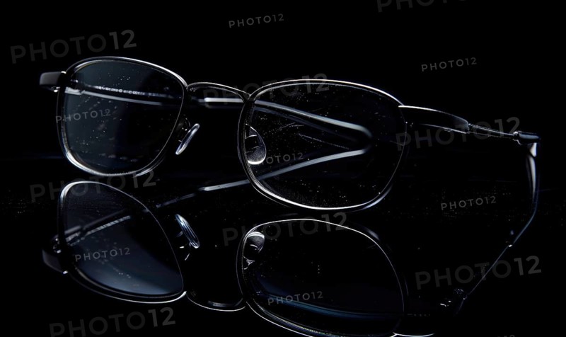 Modern sunglasses reflecting on a dark surface creating a sleek look AI generated
