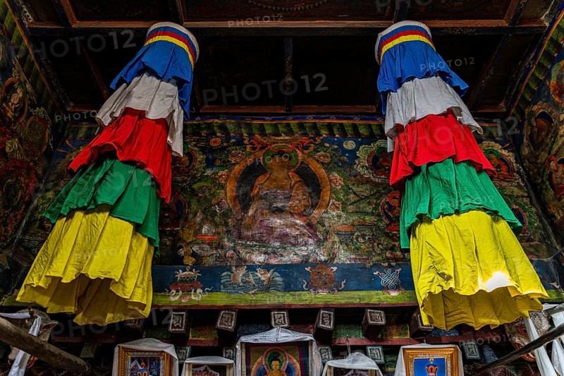 Tibetan buddhist monastery in the remote Tetang village, Kingdom of Mustang, Nepal, Asia