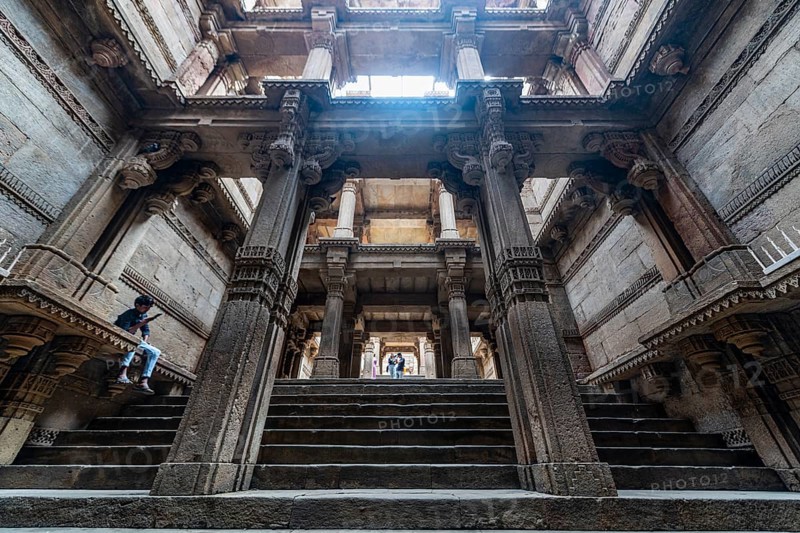 Adalaj Stepwell or Rudabai Stepwell, Adalaj, Gujarat, India, Asia