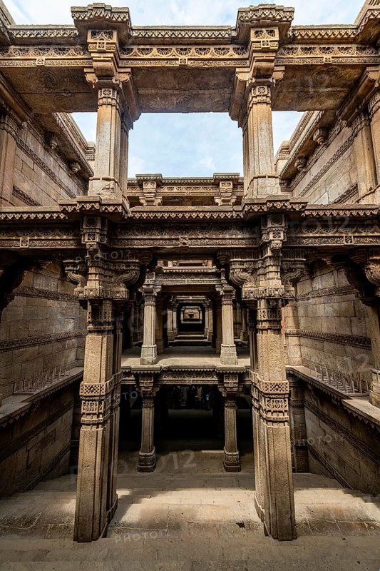 Adalaj Stepwell or Rudabai Stepwell, Adalaj, Gujarat, India, Asia