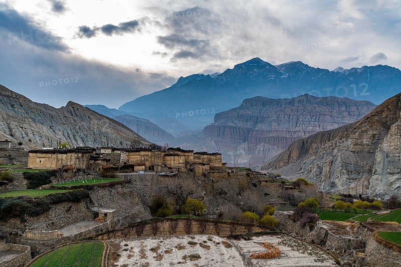 Remote Tetang village, Kingdom of Mustang, Nepal, Asia