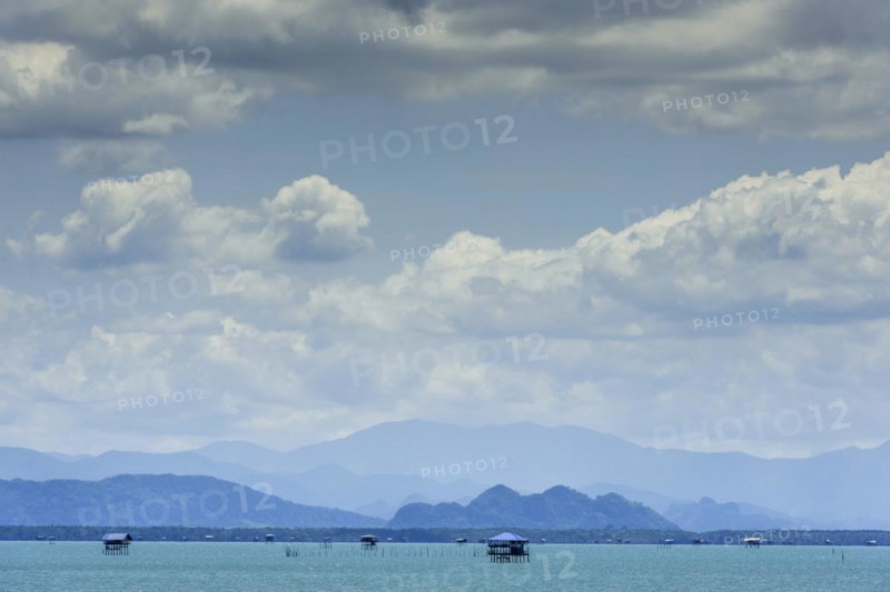 Island world near Surat Thani during ferry trip to Koh Samui, cloud, sky, blue sky, water, sea, boat trip, asian, summer, ocean, holiday, travel, tourism, far, wide, panorama, boat trip, sea trip, ferry, exotic, landscape, seascape, natural landscape, calm, longing, blue, green, weather, cloudy, island, Thailand, Asia