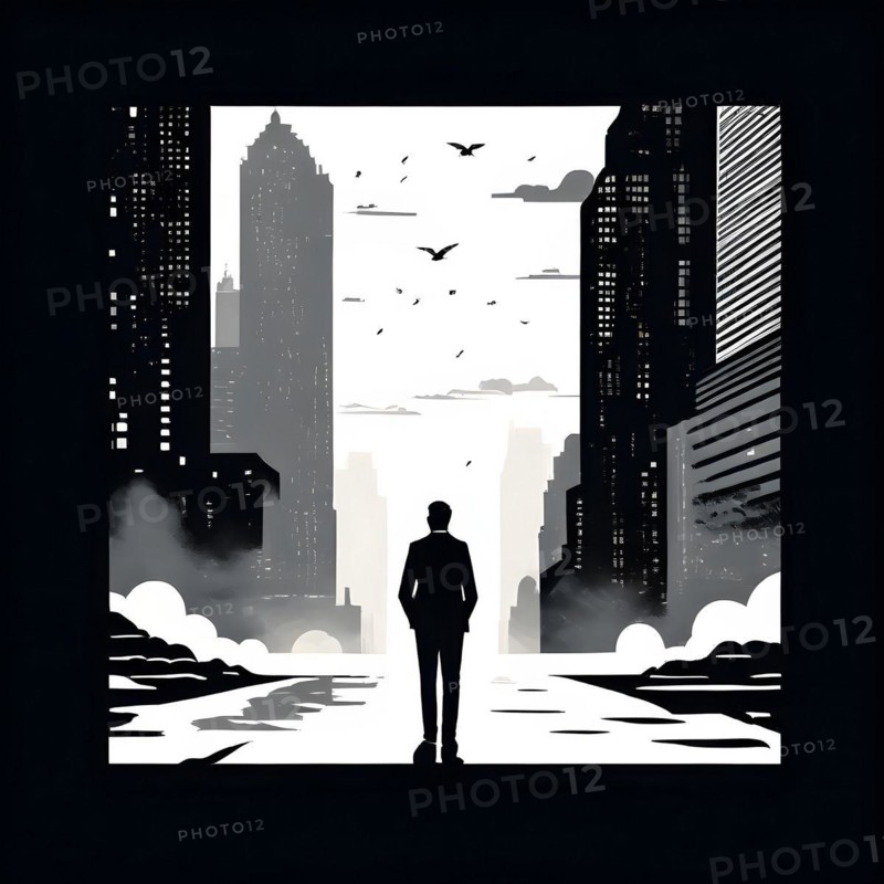 New yorker style editorial illustration minimalist font, AI generated