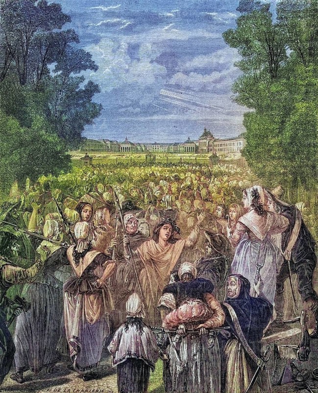 The woman march against Versailles, 5 October 1789, France, Historical, digitally restored reproduction from a 19th century original, Record date not stated, Europe