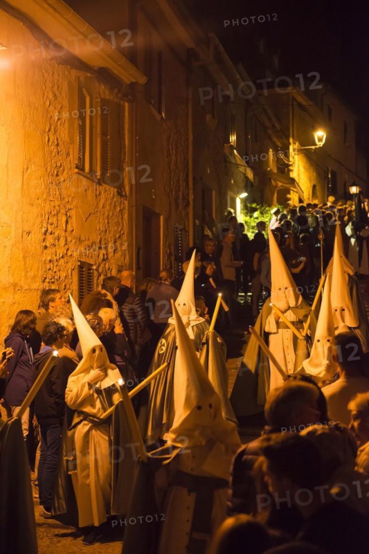 Penitents, Nazarenos, Semana Santa, Procession, Good Friday, Pollenca, Majorca, Balearic Islands, Spain, Europe