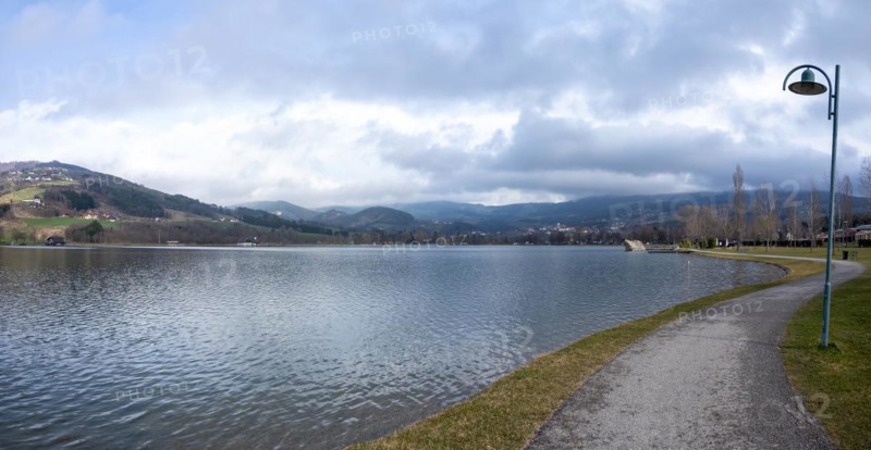 Cloudy sky, Stubenbergsee, panoramic view, Stubenberg am See, Styria, Austria, Europe