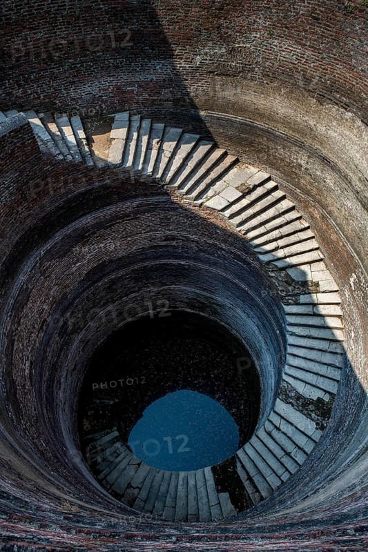 Helical Stepwell, Unesco site Champaner-Pavagadh Archaeological Park, Gujarat, India, Asia