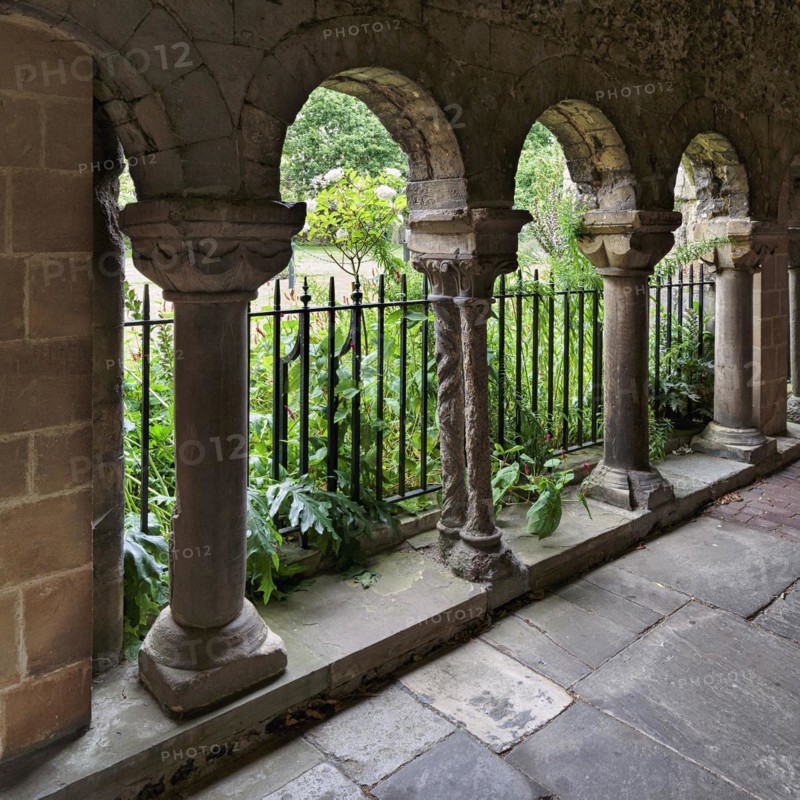 Columns, portico, Canterbury Cathedral, The Cathedral of Christ Church, interior view, Canterbury, Kent, England, Great Britain