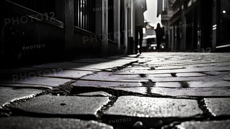 Candid street uneven cracked pavement, AI generated
