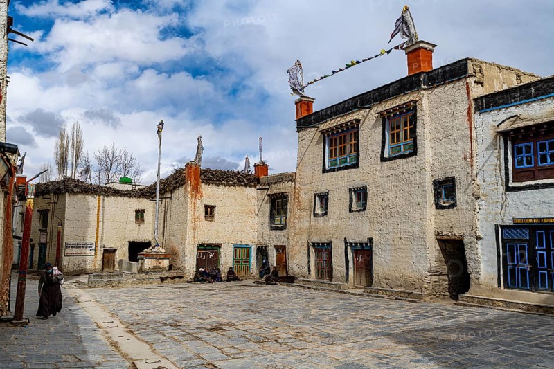 The walled historic centre, Lo Manthang, Kingdom of Mustang, Nepal, Asia