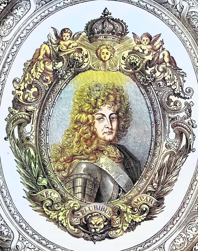 Louis XIV, French: Louis XIV (born 5 September 1638 in Saint-Germain-en-Laye Castle, died 1 September 1715 in Versailles Castle), was a French prince of the House of Bourbon and King of France and Navarre from 1643 until his death, Historical, digitally restored reproduction from a 19th century original, Record date not stated