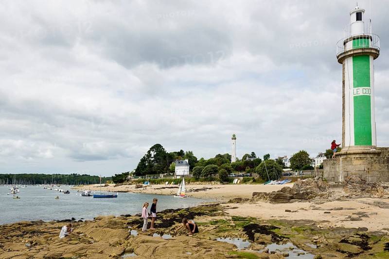 Lighthouse, Benodet, Finistere, Brittany, France, Europe