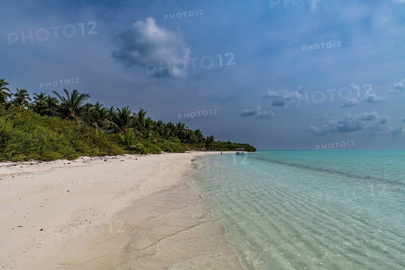 White sand beach, Parli 1 island, Lakshadweep archipelago, Union territory of India