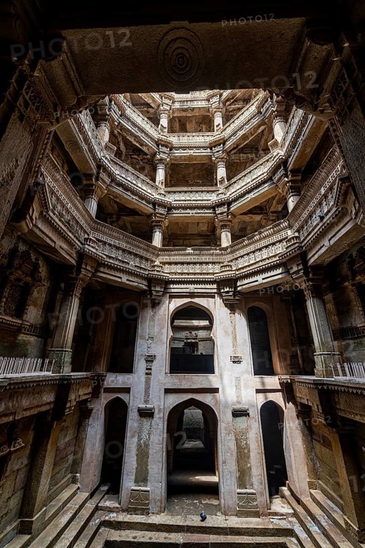 Adalaj Stepwell or Rudabai Stepwell, Adalaj, Gujarat, India, Asia