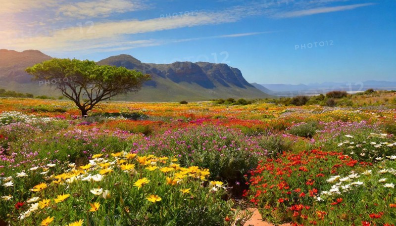 KI generated, The desert in Namaqualand blooms in August and September each year, Namibia, Africa