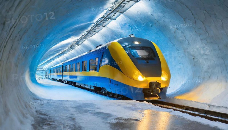 AI generated, A modern train in the tunnel, LeShuttle, Eurotunnel, France-London