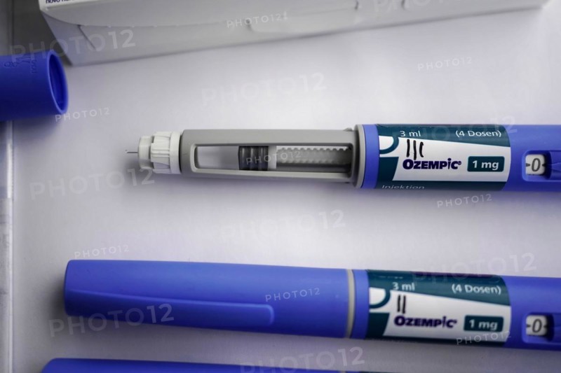 Close-up of an Ozempic injection pen with dosage display, for diabetes 2 patients, Stuttgart, Baden-Wuerttemberg, Germany, Europe