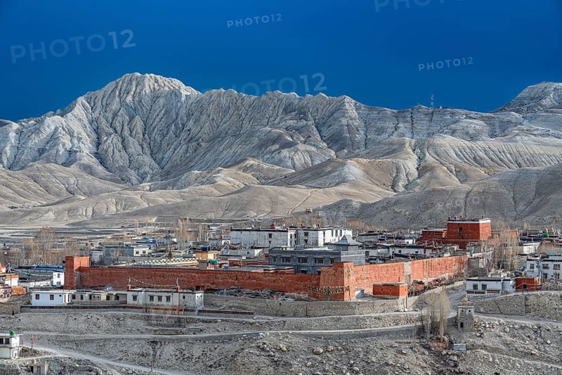 The walled village of Lo Manthang, Kingdom of Mustang, Nepal, Asia