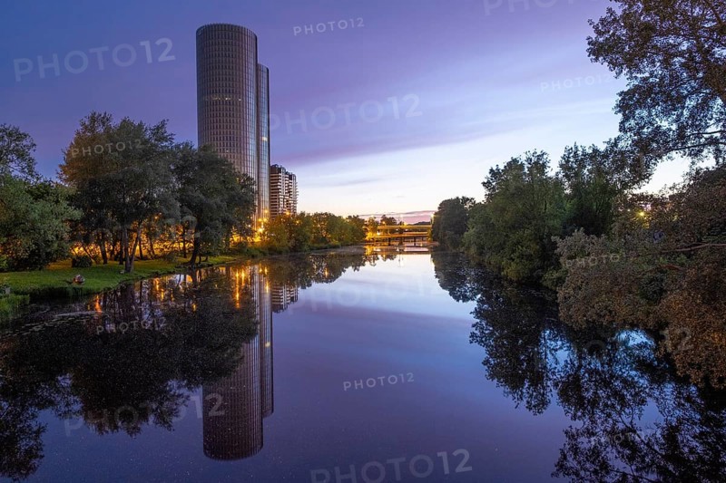 Riga. Zunds, branch of the Douga. Zunda Towers, Riga, Latvia, Europe