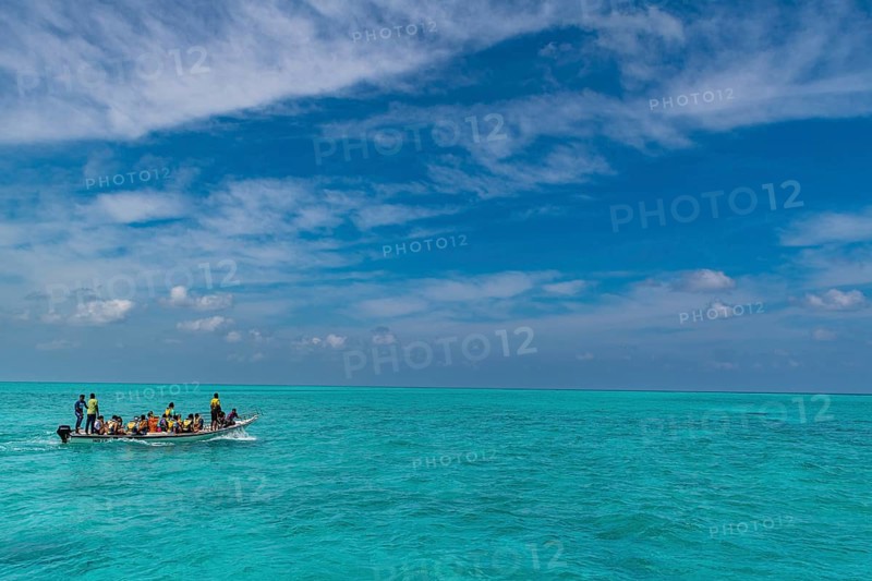 Little tourist boat, Agatti Island, Lakshadweep archipelago, Union territory of India