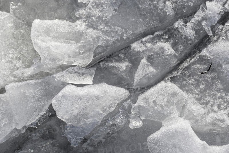 Winter riverscape, ice structures, detail, Saint Lawrence River, Province of Quebec, Canada, North America