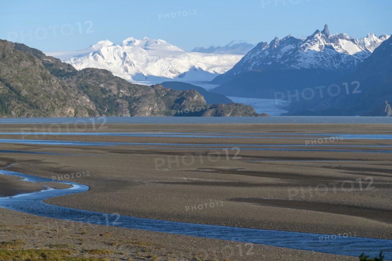 Foothills of the Andes at Lago Grey, Torres del Paine National Park, Parque Nacional Torres del Paine, Cordillera del Paine, Towers of the Blue Sky, Region de Magallanes y de la Antartica Chilena, Ultima Esperanza Province, UNESCO Biosphere Reserve, Patagonia, End of the World, Chile, South America