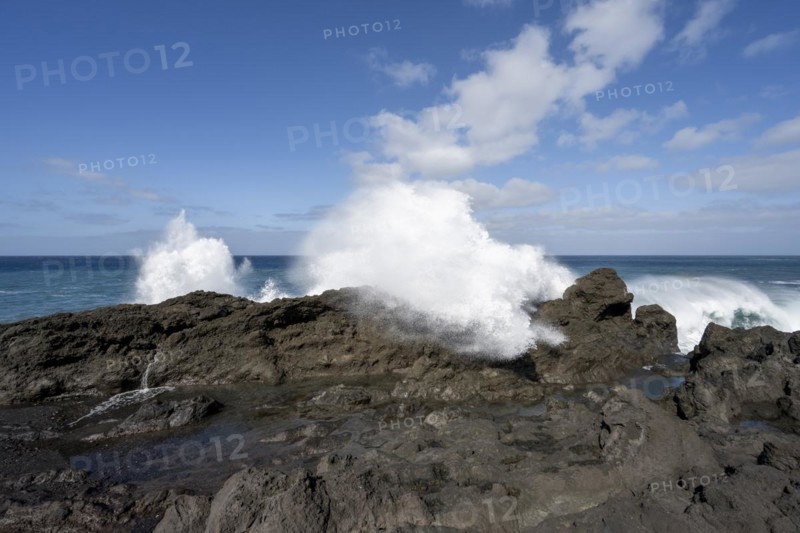 Surf at Los Hervideros, Lanzarote, Canary Islands, Spain, Europe