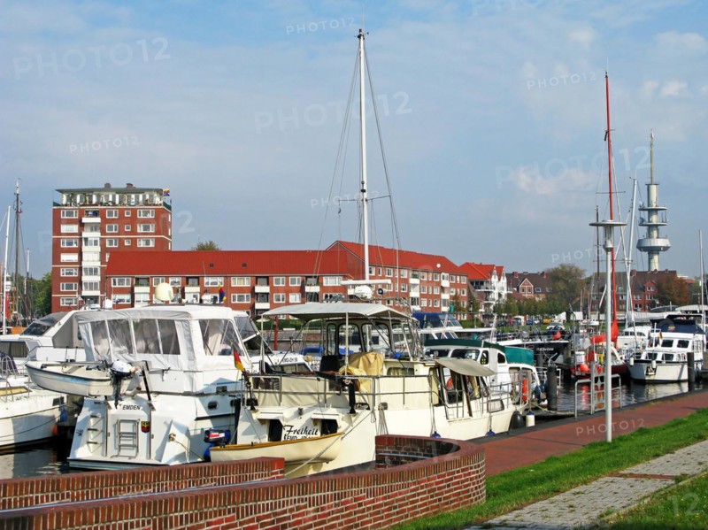 Boats, Emden harbour, East Frisia, Germany, Europe